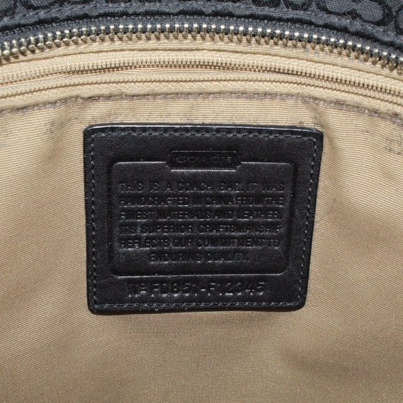 COACH Black Leather Trim Shoulder Handbag - Picture 7 of 12